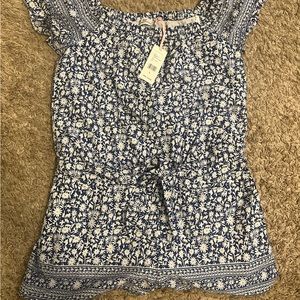 Vineyard Vines Floral Blue Romper